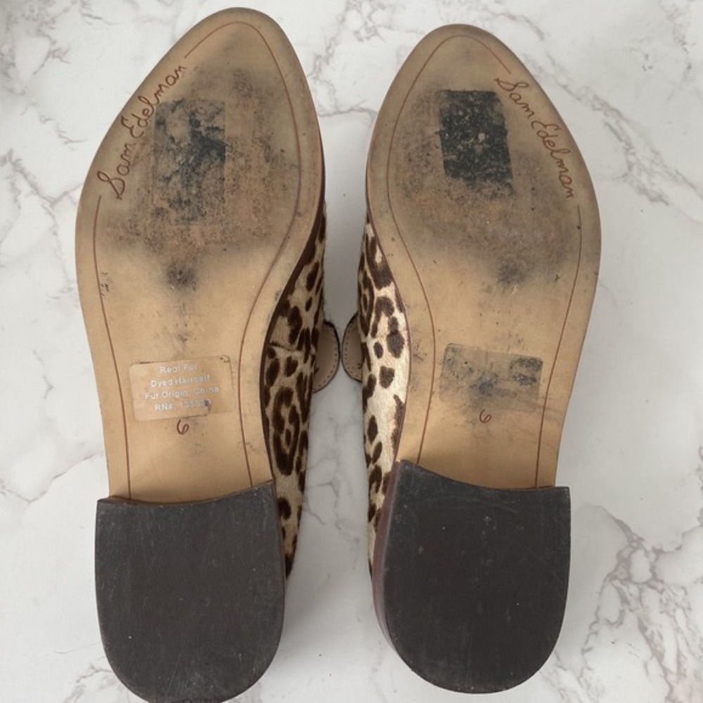 Sam Edelman Anthropologie Lewellyn‎ Slides Sz 6 Haircalf Low Heel Mules Western - Picture 8 of 11